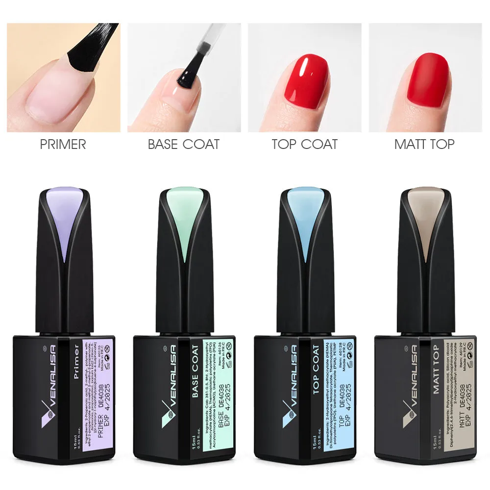 15ml Top & Base Coat Set- 4 pcs