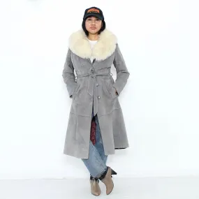 1970s. Fur Collar Suede Coat