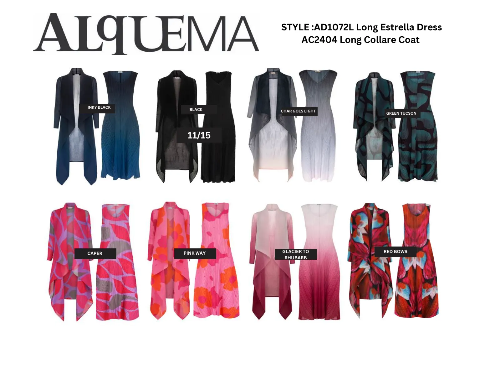 Alquema Long Collare Coat - RED BOWS