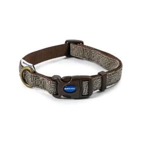 Ancol Heritage Medium Taupe Herringbone Adjustable Dog Collar