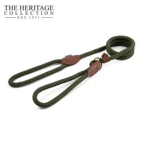 Ancol Heritage Rope Slip & Control Dog Lead Green