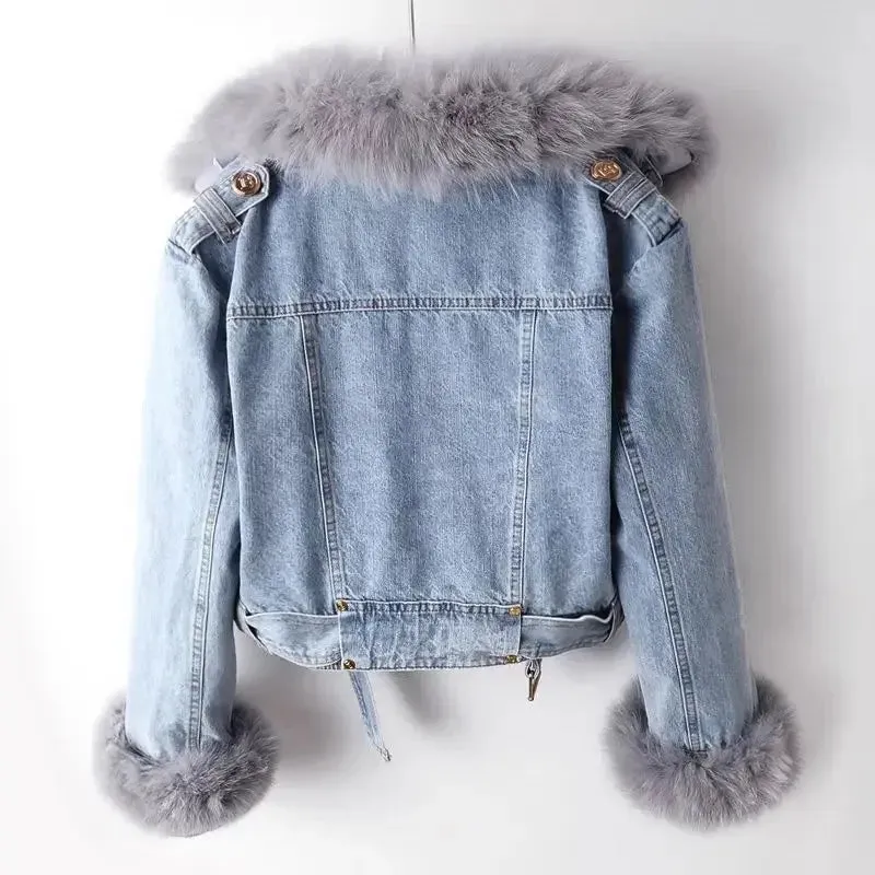 Aria Fur Denim Jacket