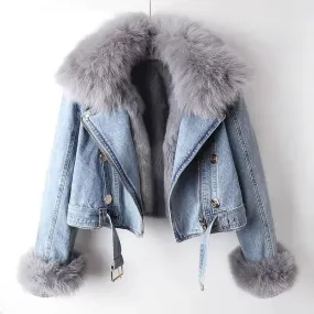 Aria Fur Denim Jacket