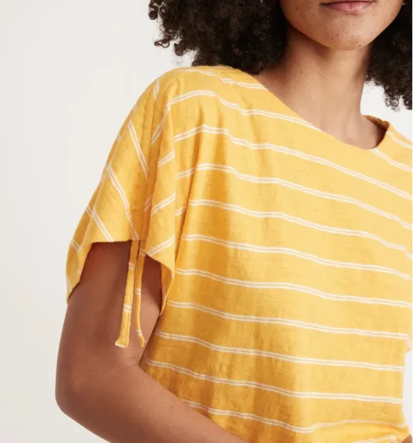 Blaine Cinch Tee - Yellow Stripe