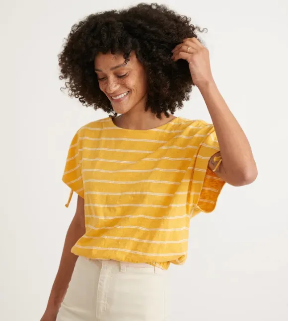 Blaine Cinch Tee - Yellow Stripe