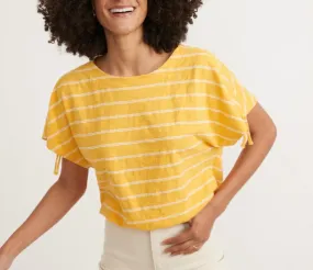 Blaine Cinch Tee - Yellow Stripe