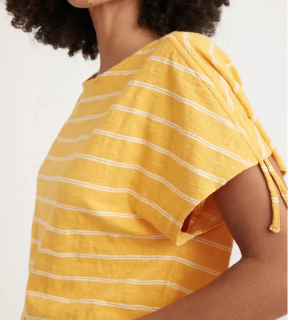 Blaine Cinch Tee - Yellow Stripe