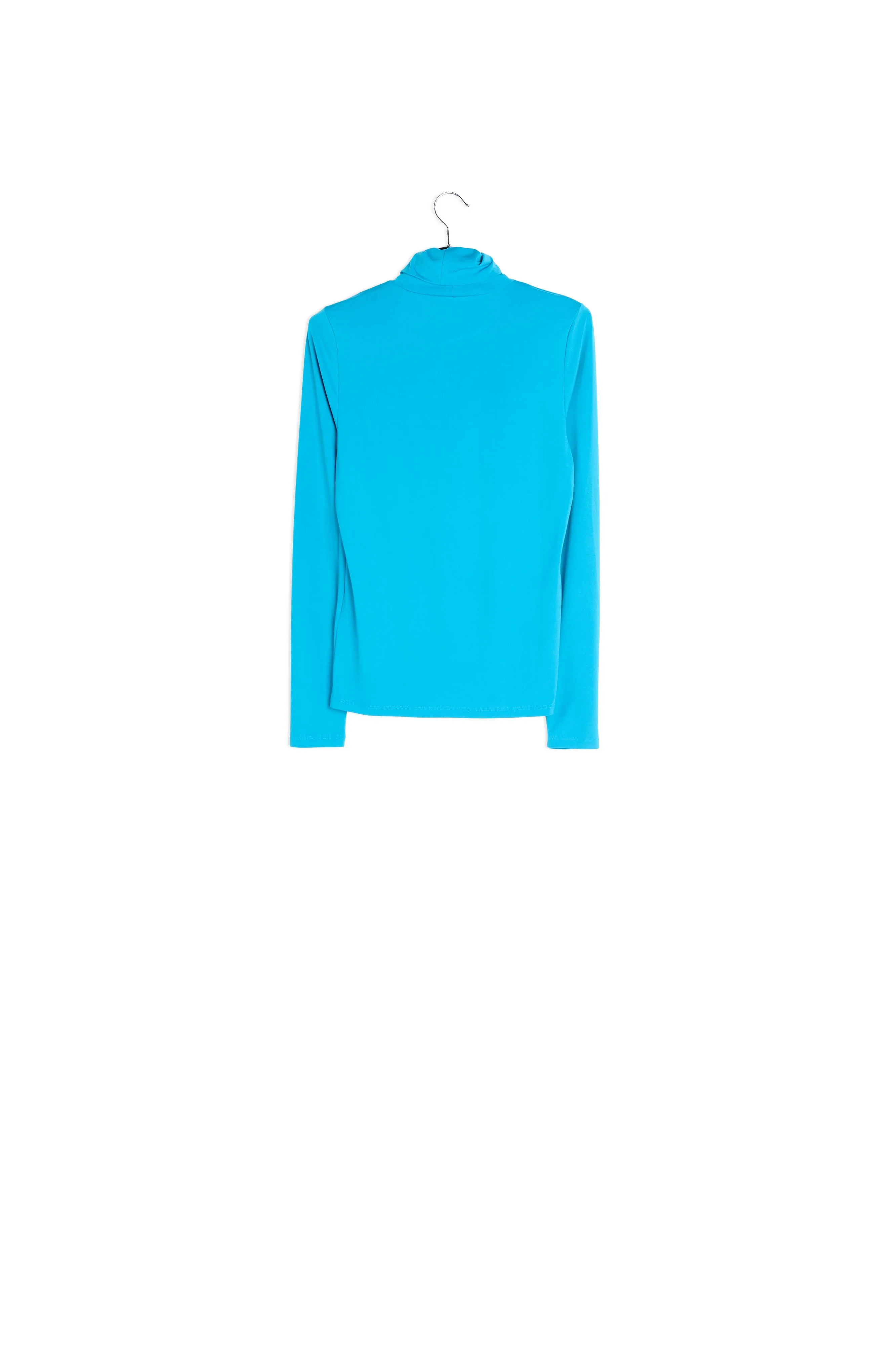 Blue slim-fit turtleneck top
