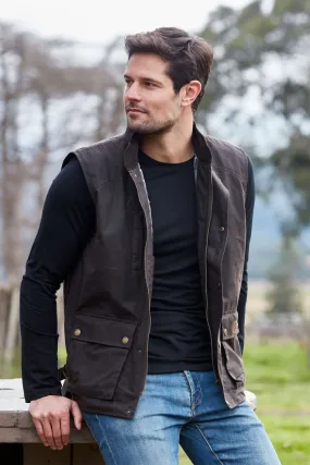 Burke & Wills Capricorn Oilskin Vest | Brown