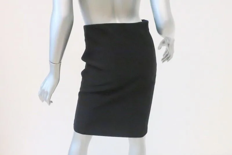 By Malene Birger Pencil Skirt Akillo Black Satin-Trim Stretch Crepe Size Small
