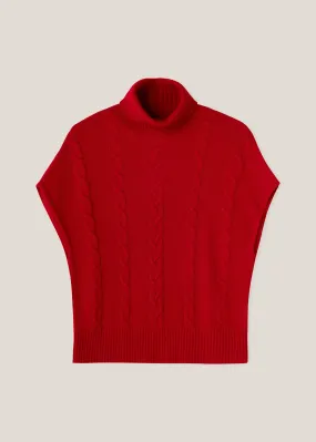 Cable-knit Turtleneck Vest