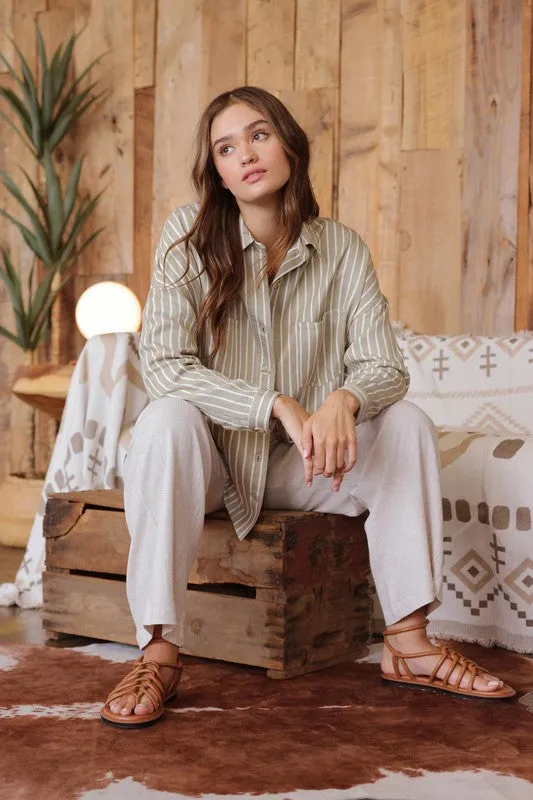 Carter | Olive button down Shacket