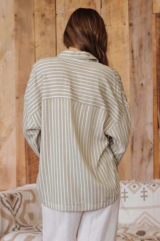 Carter | Olive button down Shacket