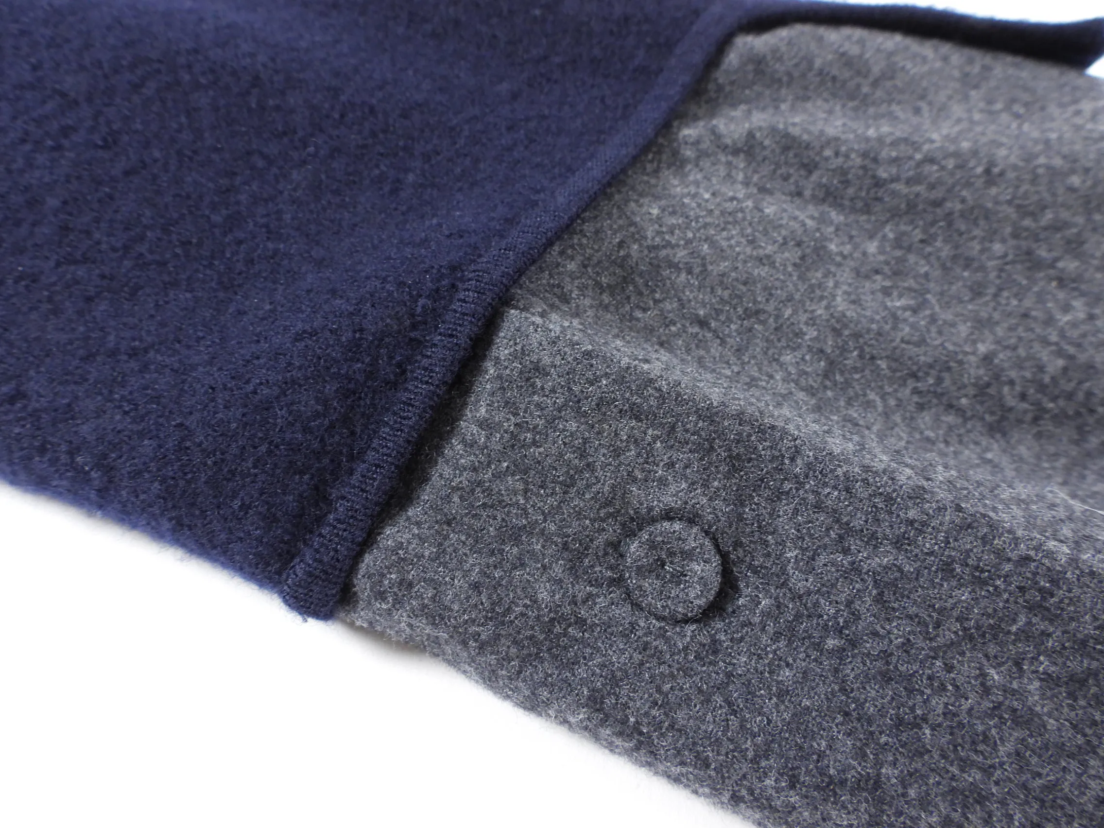 Carven Navy Wool Sweater with Grey Inset - S