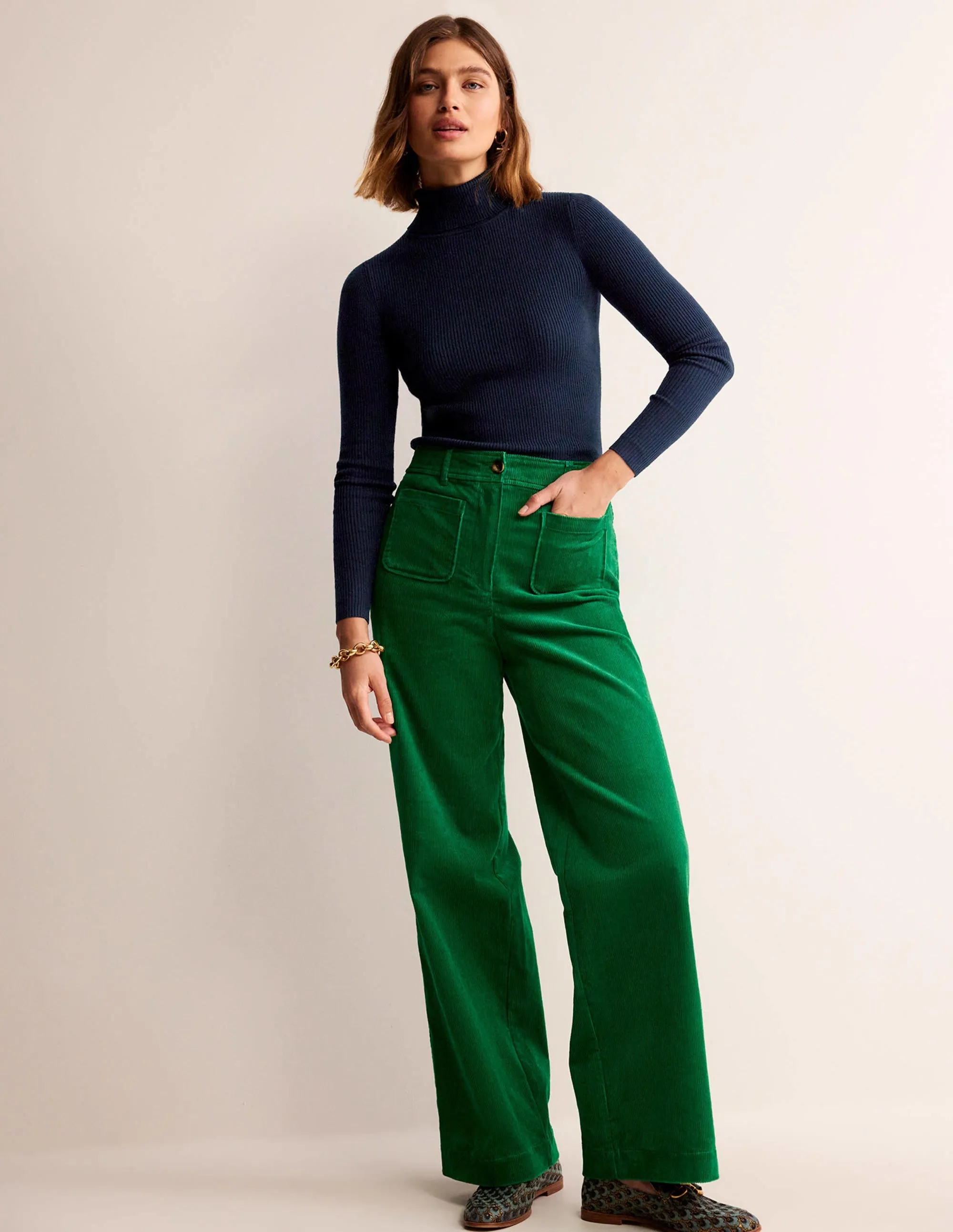 Catriona Roll Neck Jumper-Navy