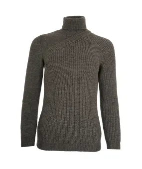 Cedrick Charlier Grey Knit Turtleneck Tie Jumper