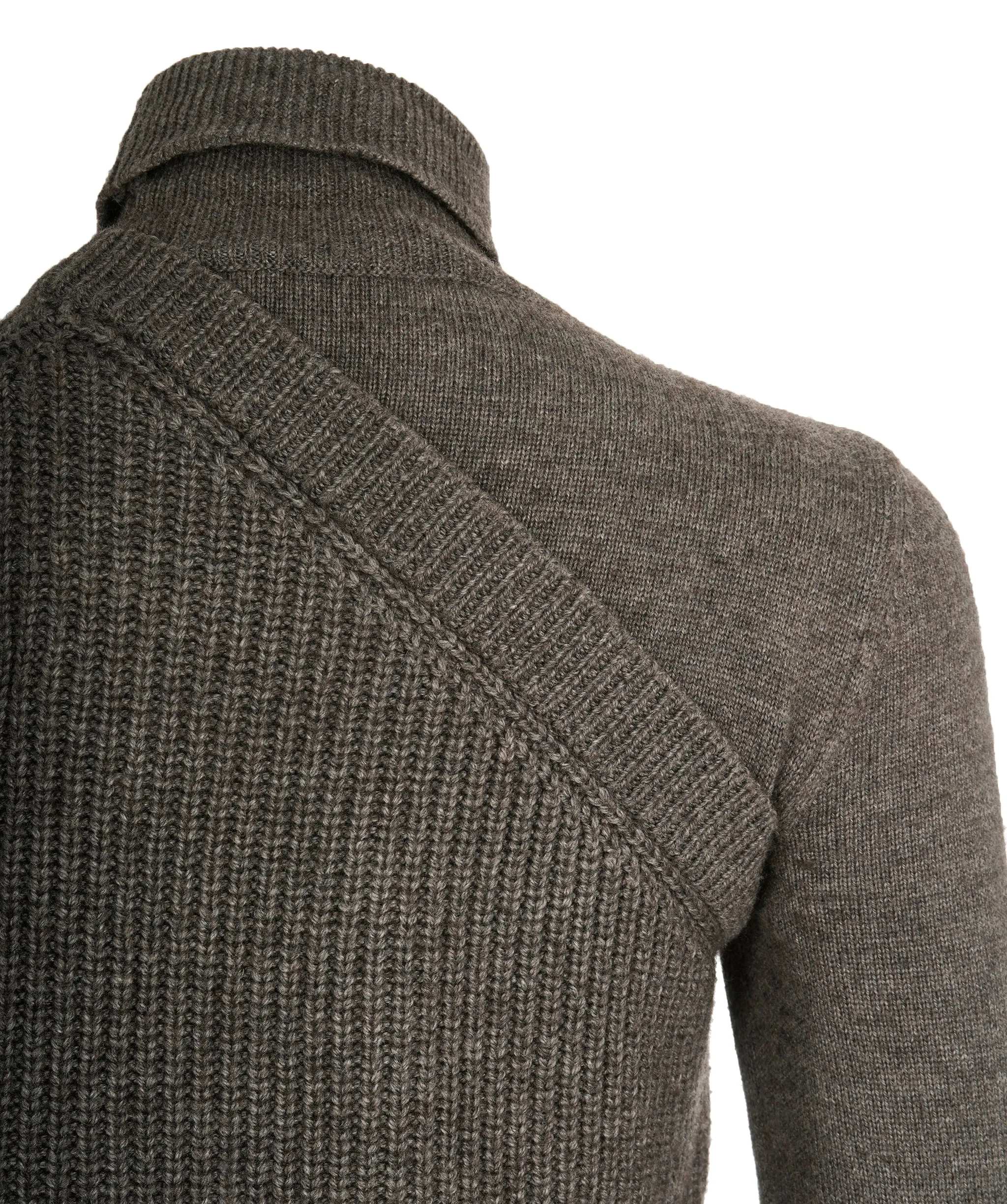 Cedrick Charlier Grey Knit Turtleneck Tie Jumper
