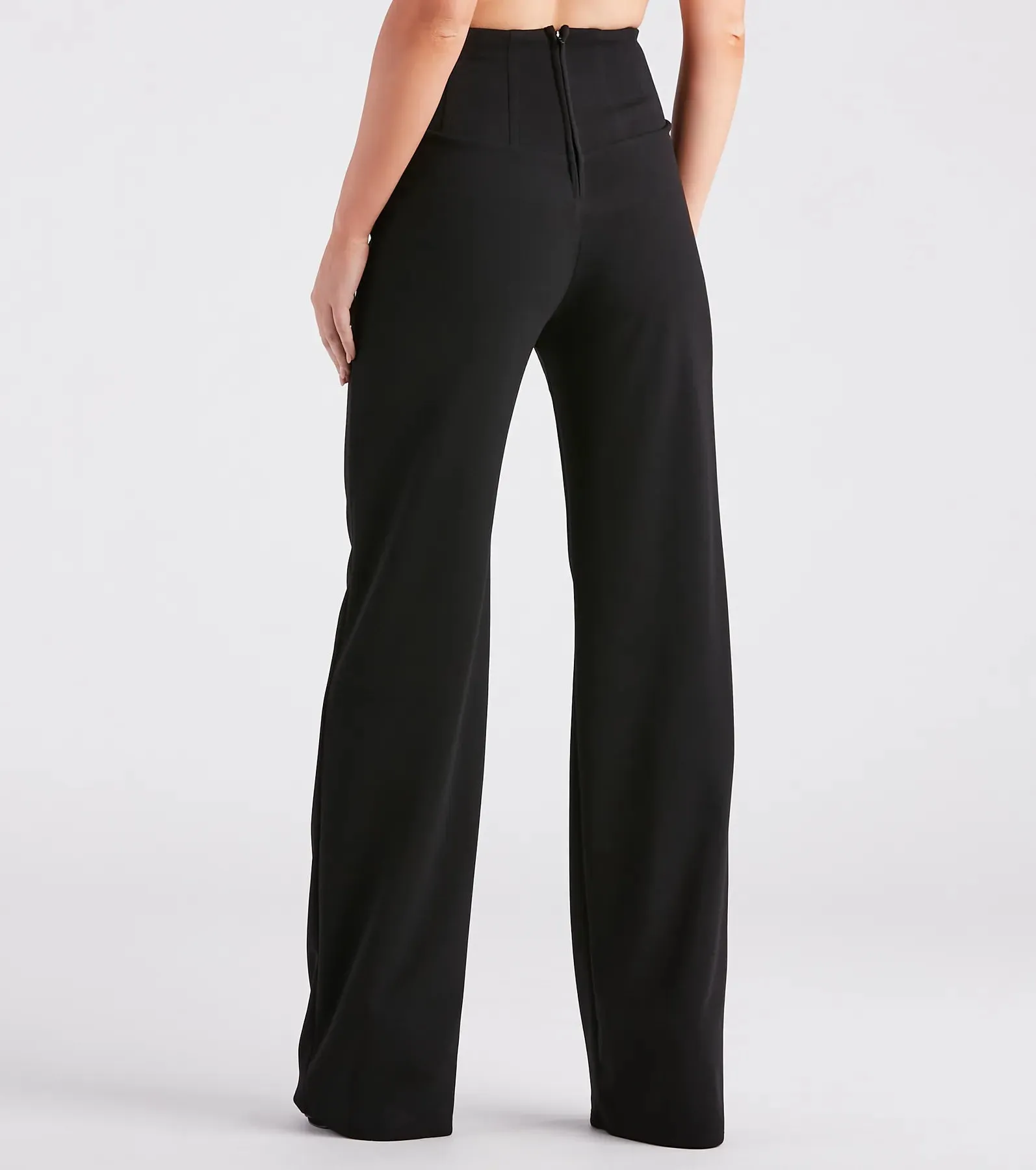 Cinch It Together Crepe Corset Trouser Pants