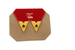 Collar Tip,  25mm long x 18mm, gold plated with black bead, 1 pair