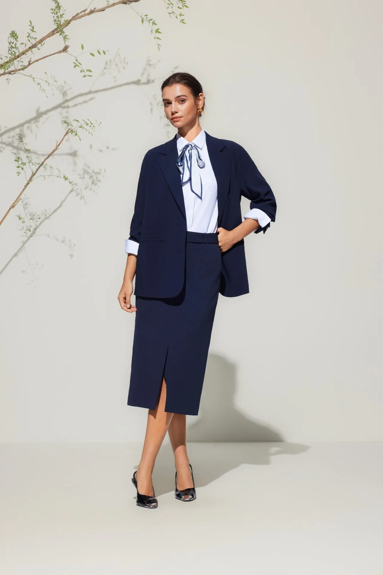 Crepe Knit H-Shaped Suit Skirt
