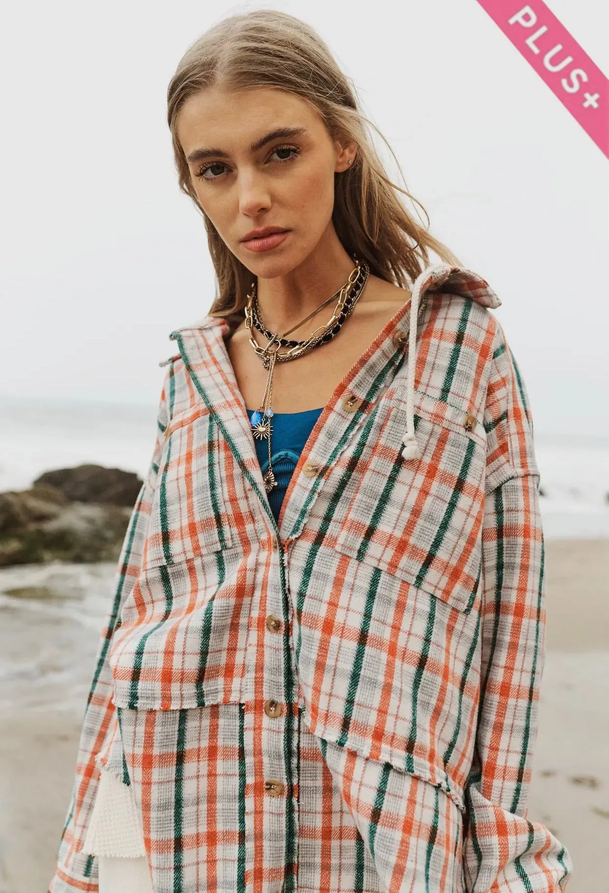 Curvy Falling For Love Shacket
