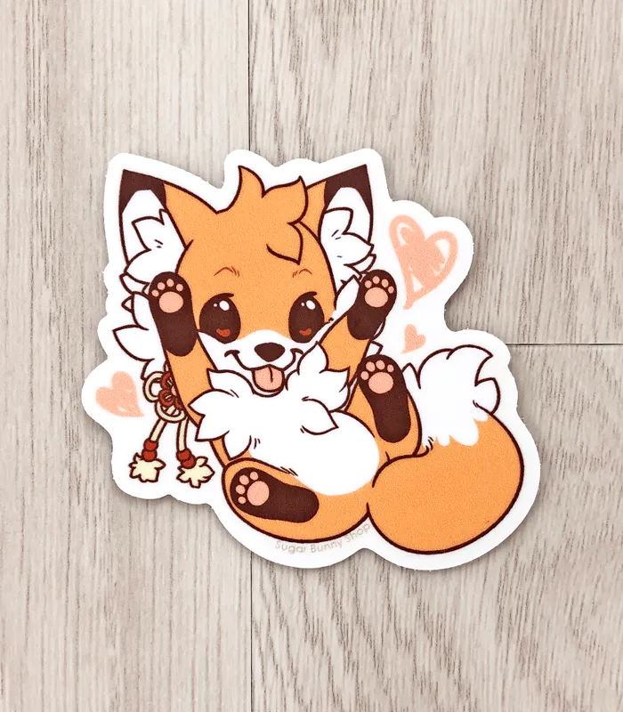 Doki Fox Playful Vinyl Sticker