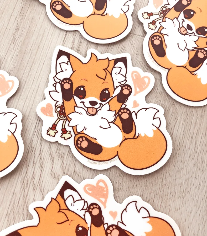 Doki Fox Playful Vinyl Sticker