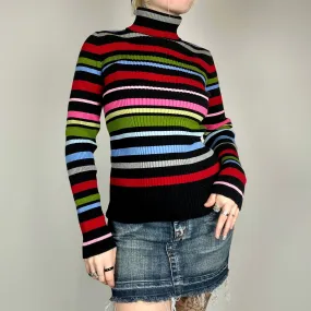 Early 2000s Striped Ribbed Sweater (S/M)