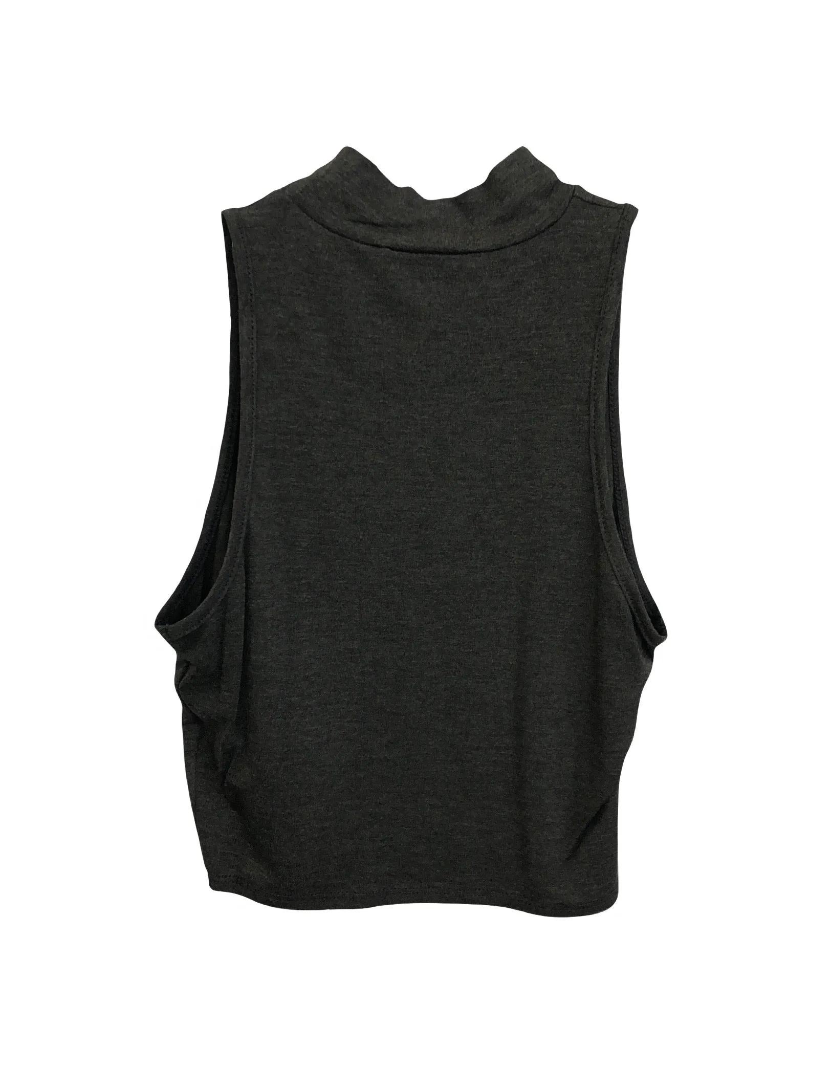 Emaan Sleeveless Mock Neck Top - Black