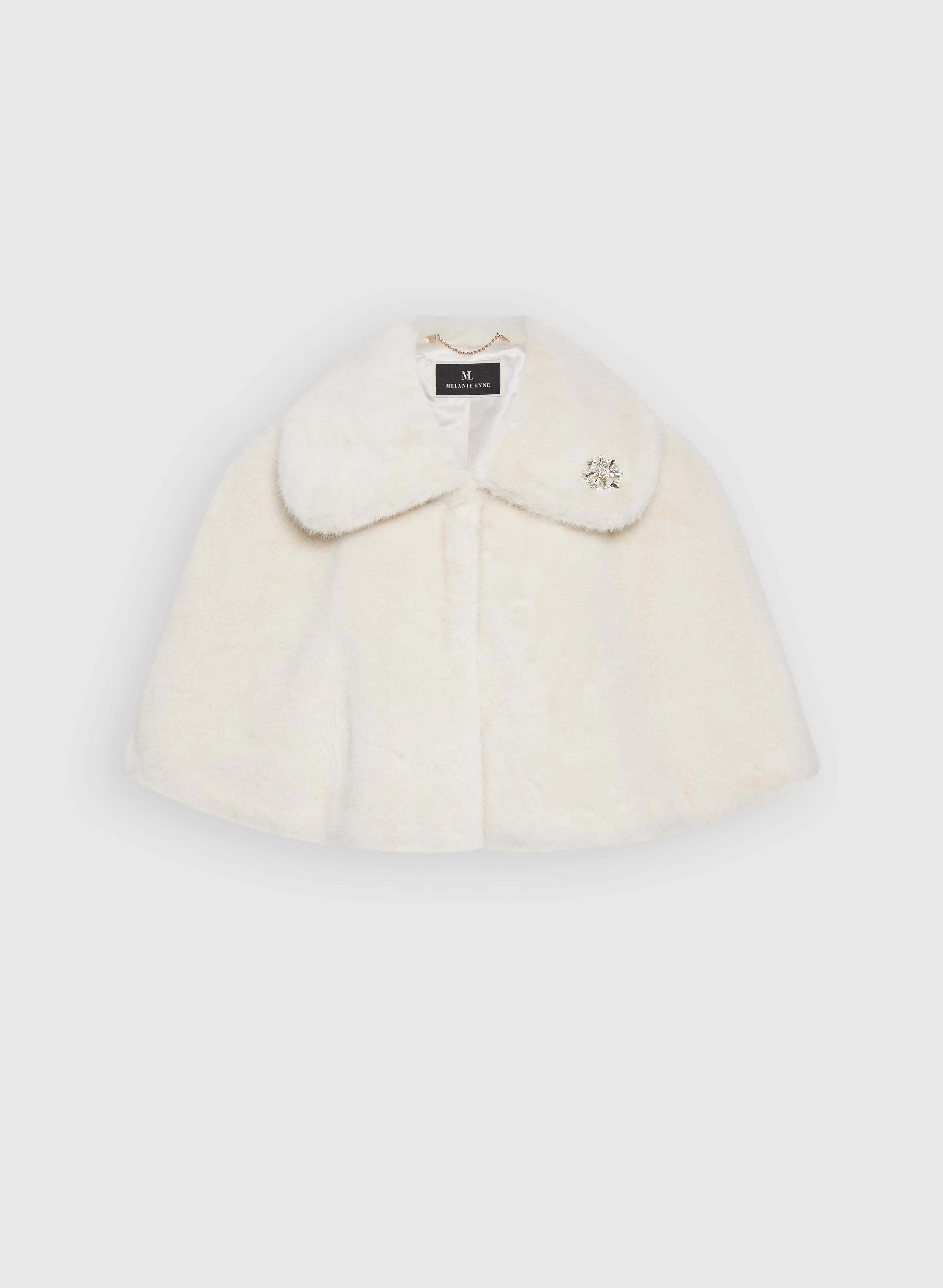 Embellished Faux Fur Cape
