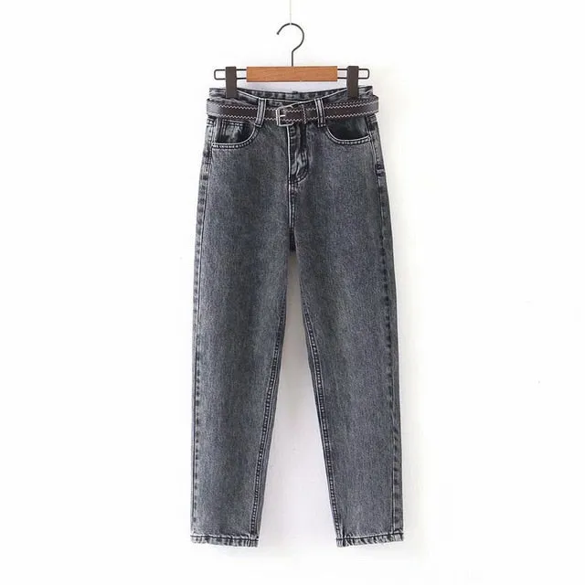 FashionSierra - Womens Casual High Waist Loose Demin Pants
