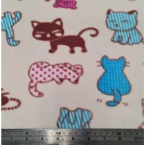Fleece And Fur Patterned Fleece Cute Cats on Beige