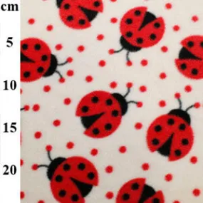 Fleece And Fur Patterned Fleece Ladybirds Cream