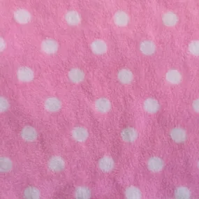 Fleece And Fur Patterned Fleece Pink & White Spot