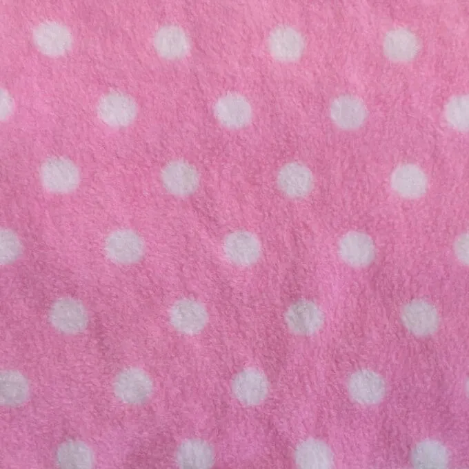Fleece And Fur Patterned Fleece Pink & White Spot