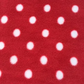 Fleece And Fur Patterned Fleece Red & White Spot