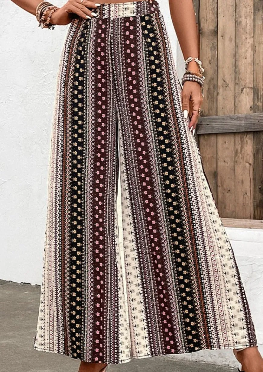 Floral High Waist Wide Leg Pants
