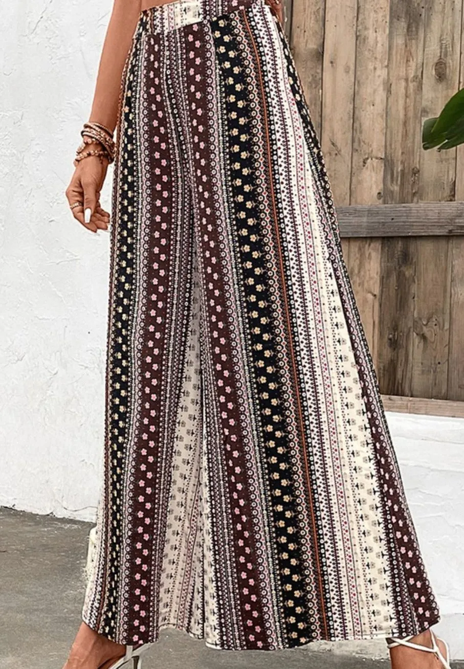Floral High Waist Wide Leg Pants