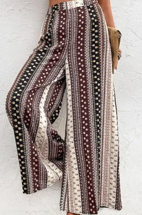 Floral High Waist Wide Leg Pants