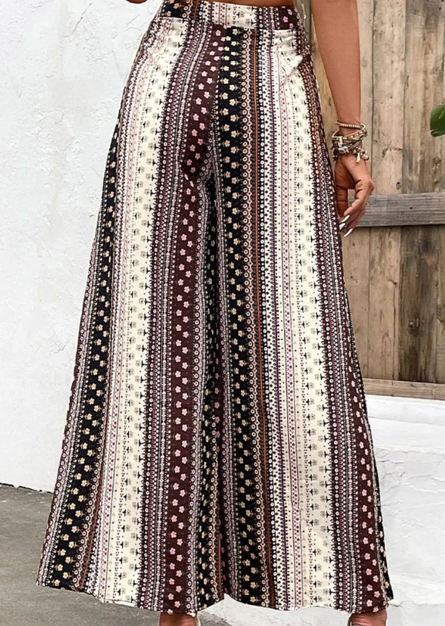 Floral High Waist Wide Leg Pants
