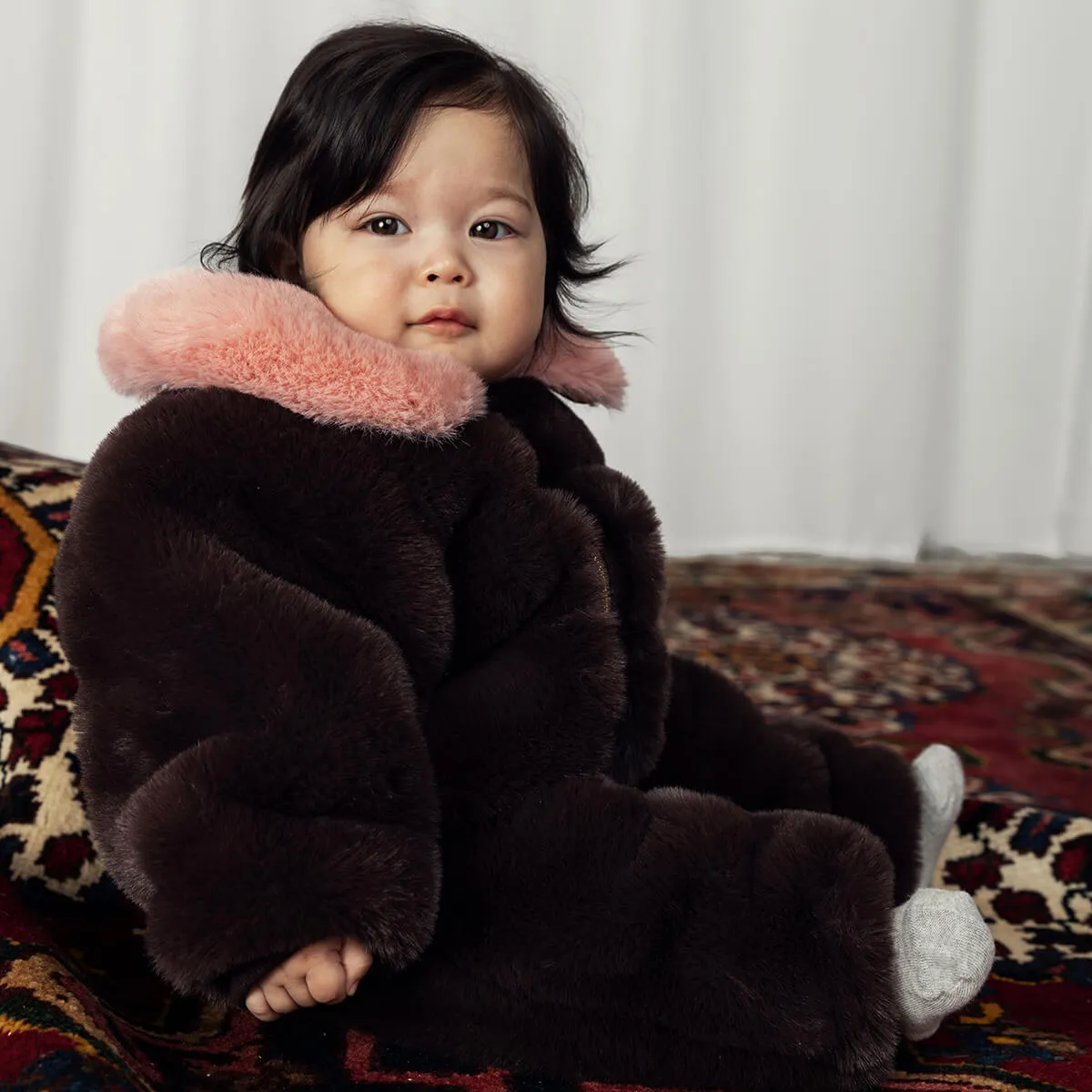 Fluffy Faux Fur Baby Overall by Mini Rodini