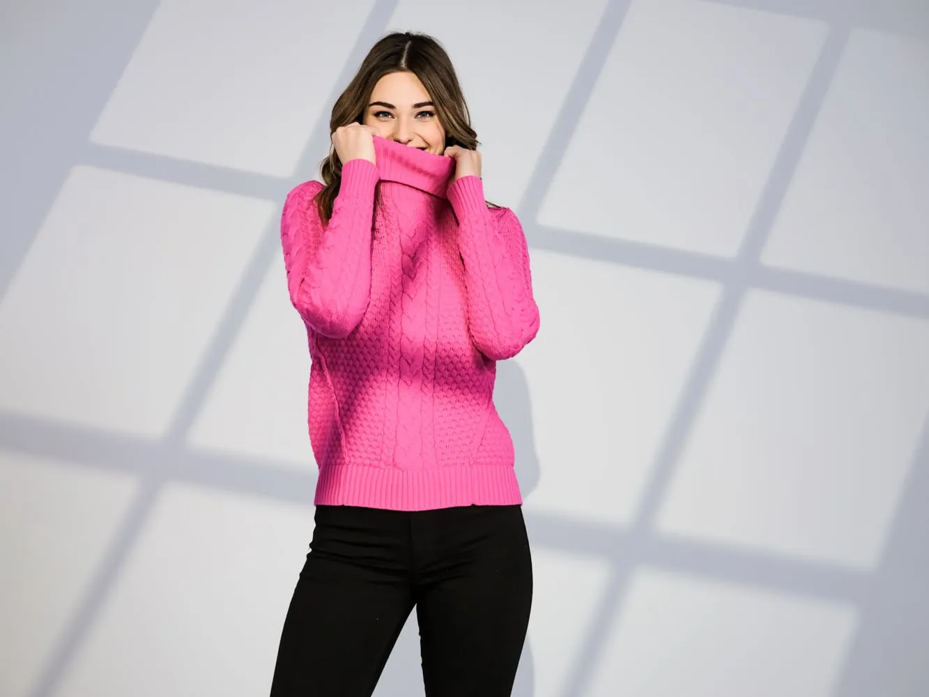 Fuchsia Turtleneck Sweater