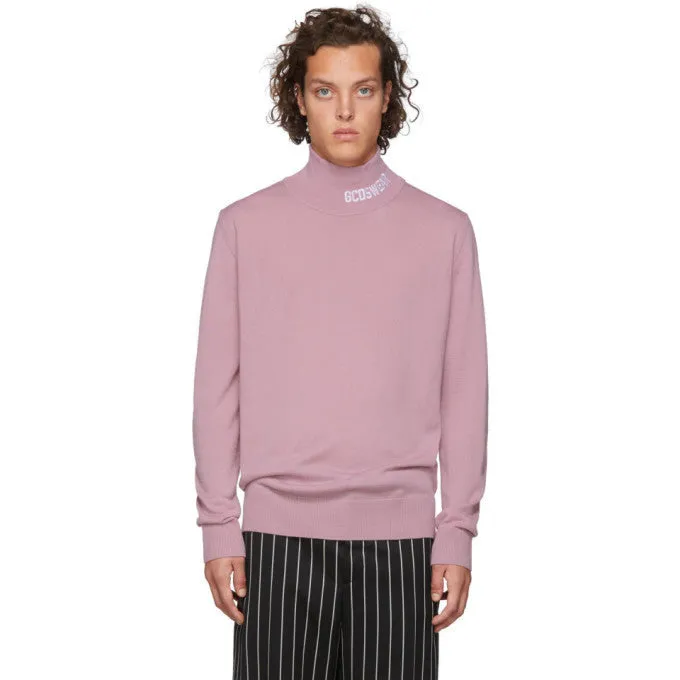GCDS Logo Turtleneck Pink