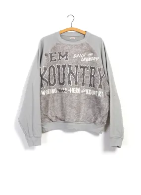GRIZZLY SWT | Knit & Fur Crewneck Sweater | Grey