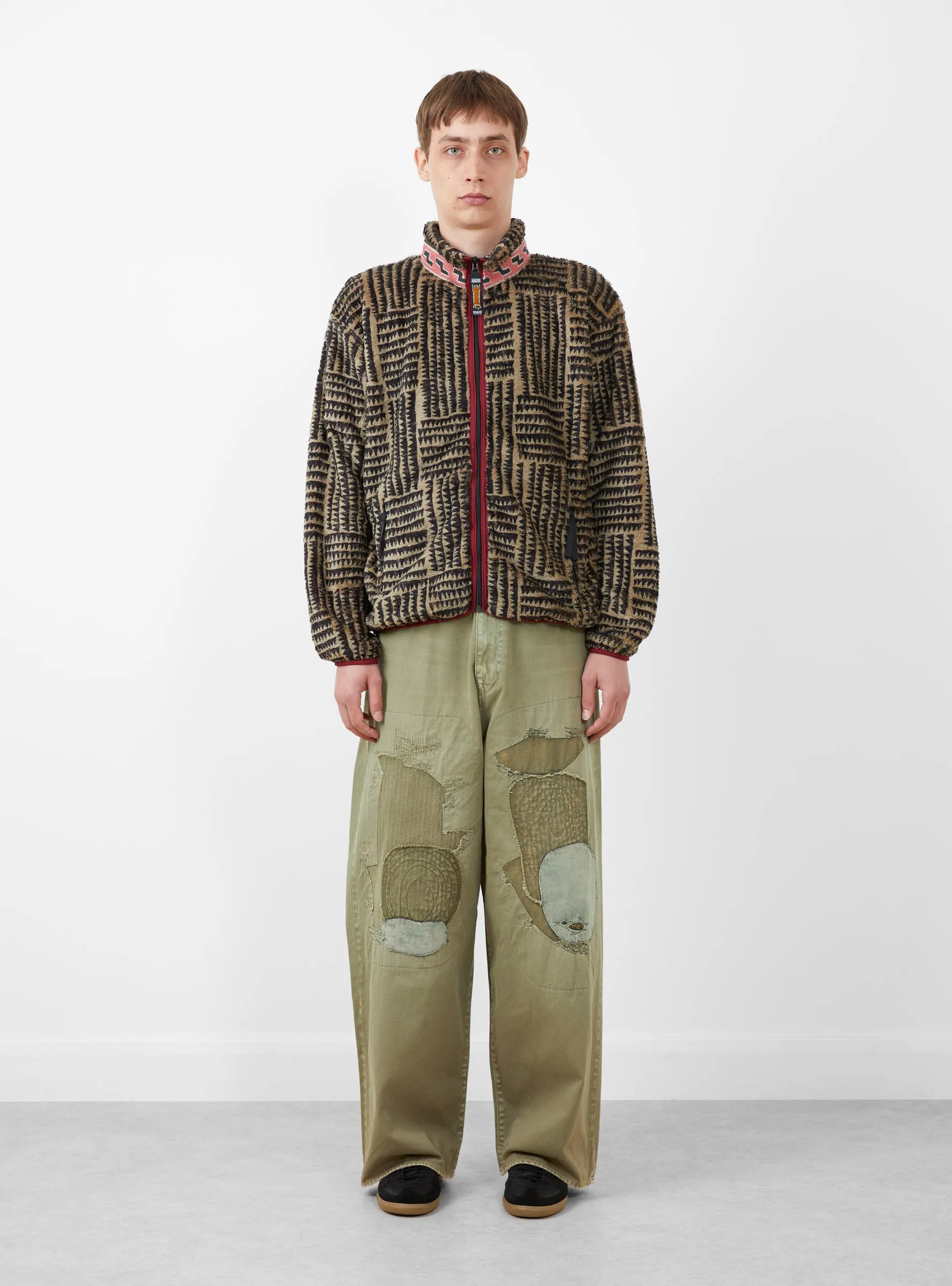 Hacksaw Block Zip Fleece Blouson Beige