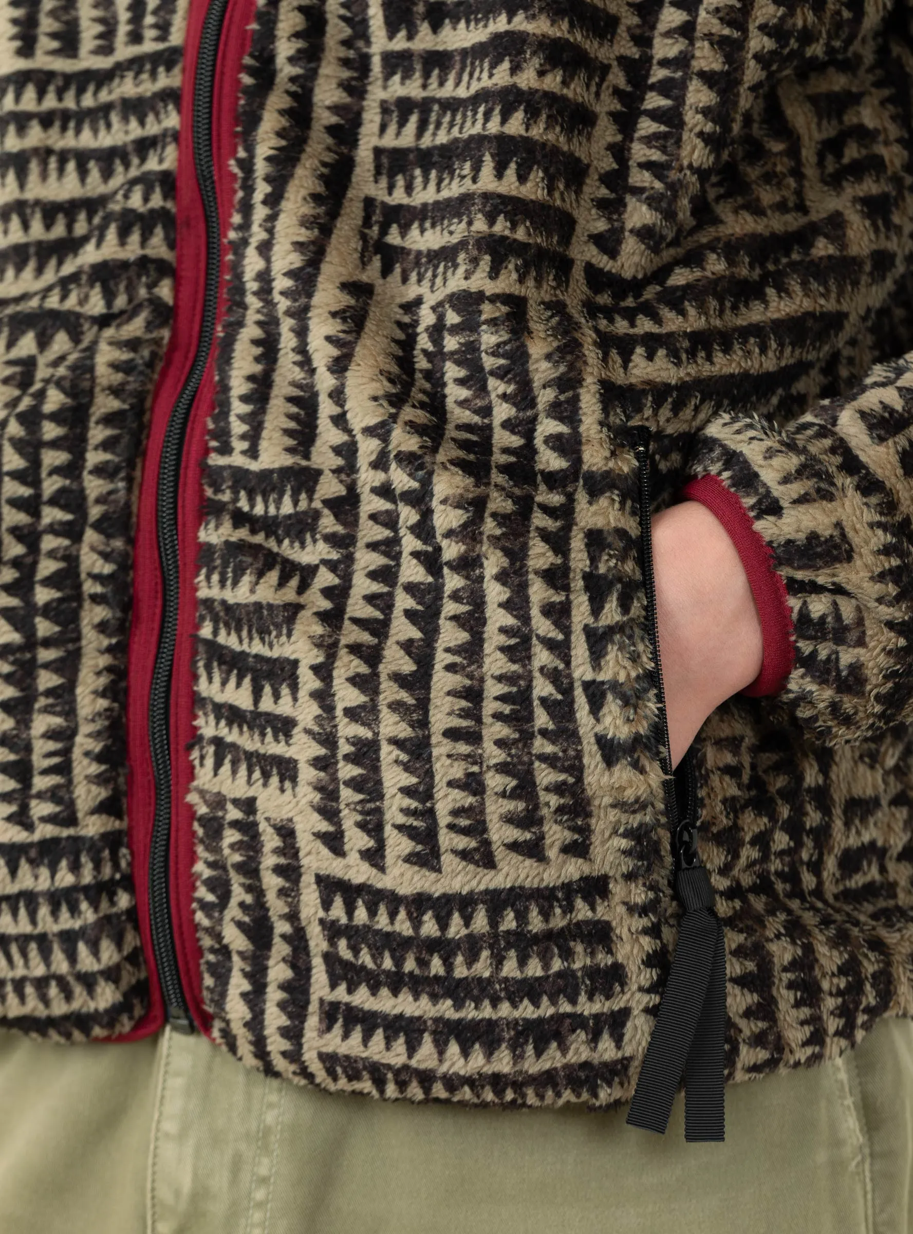 Hacksaw Block Zip Fleece Blouson Beige