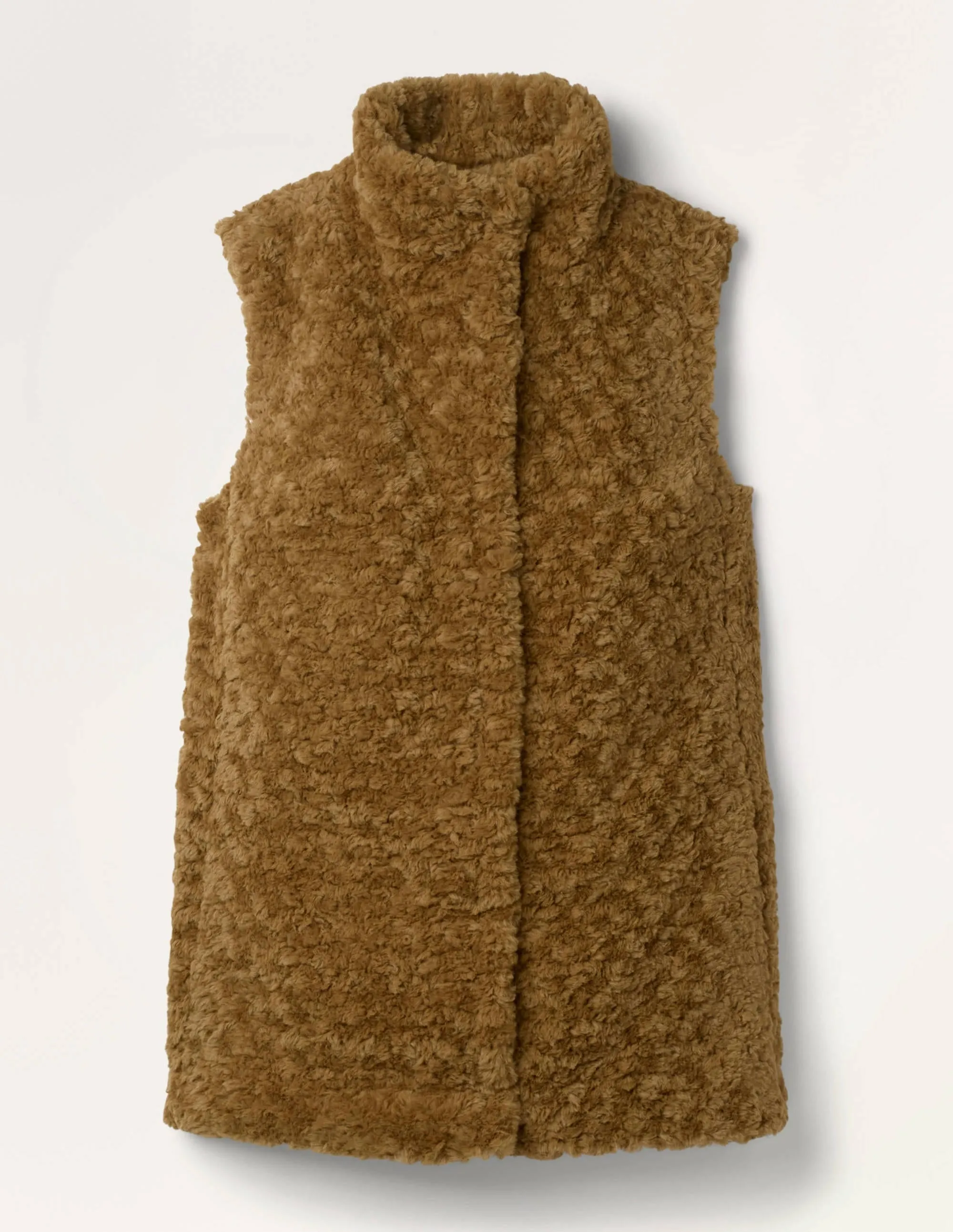 Haddon Faux Fur Gilet-Camel