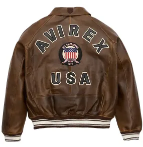 Handmade Vintage Brown Leather Military Bomber Jacket - Limited Edition