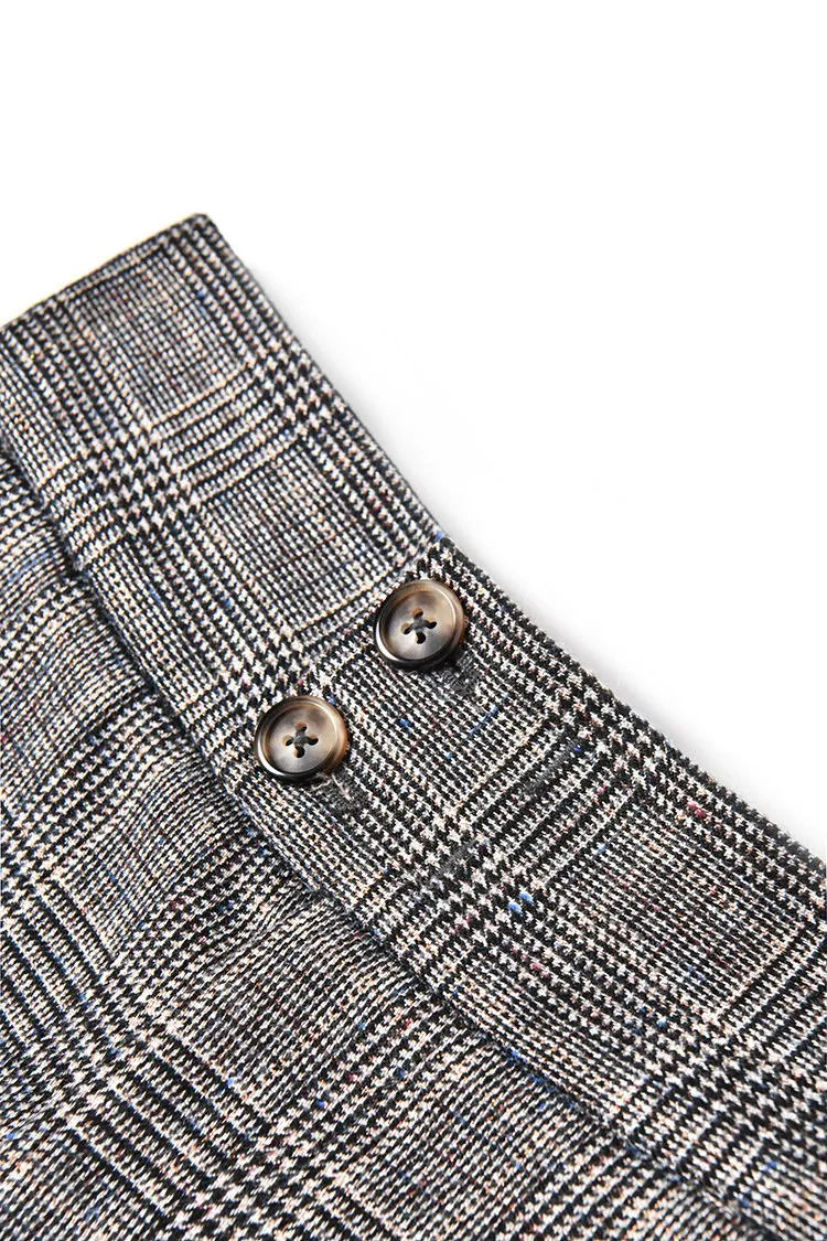 Hazel High-Waist Checkered Pants