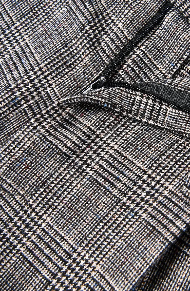 Hazel High-Waist Checkered Pants
